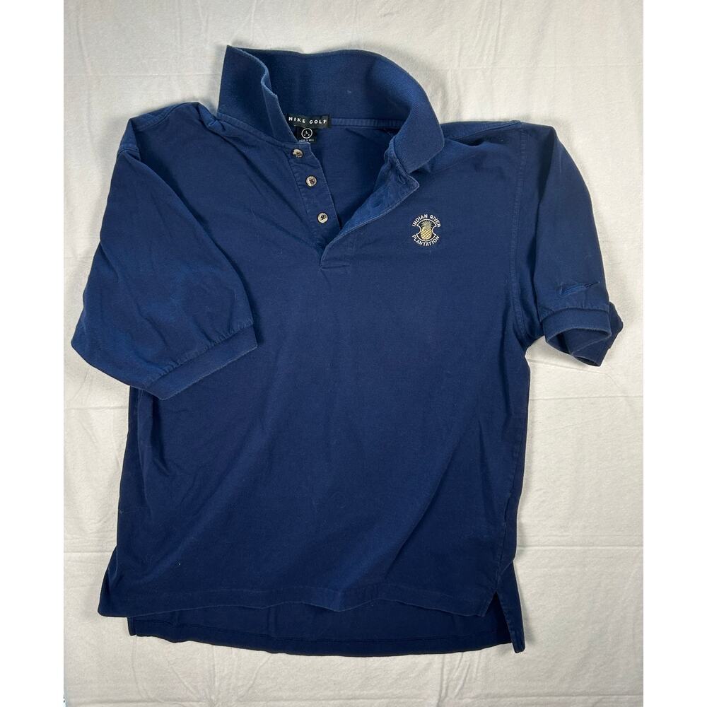 Vintage Nike Golf Men’s Polo Shirt, Navy Blue, Indian River Plantation, Large - Picture 2 of 10